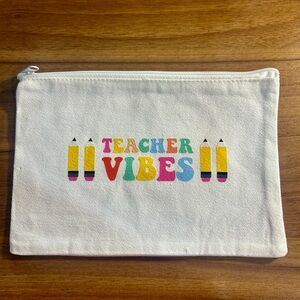 Colorful 'Teacher Vibes' Pencil Case